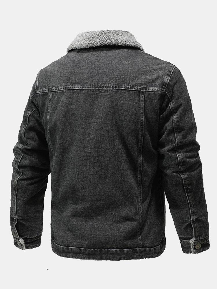 Teddygefütterte gewaschene Jeansjacke - Image 2