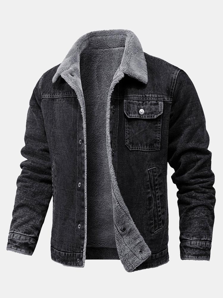 Teddygefütterte gewaschene Jeansjacke - Image 3