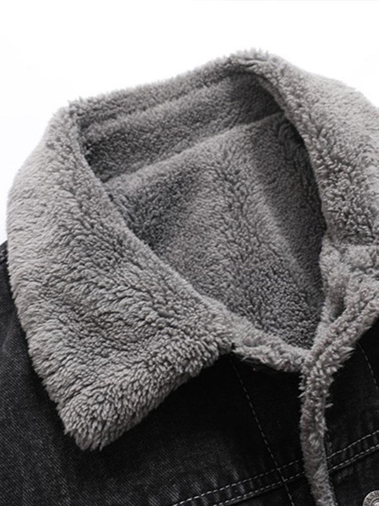 Teddygefütterte gewaschene Jeansjacke - Image 5