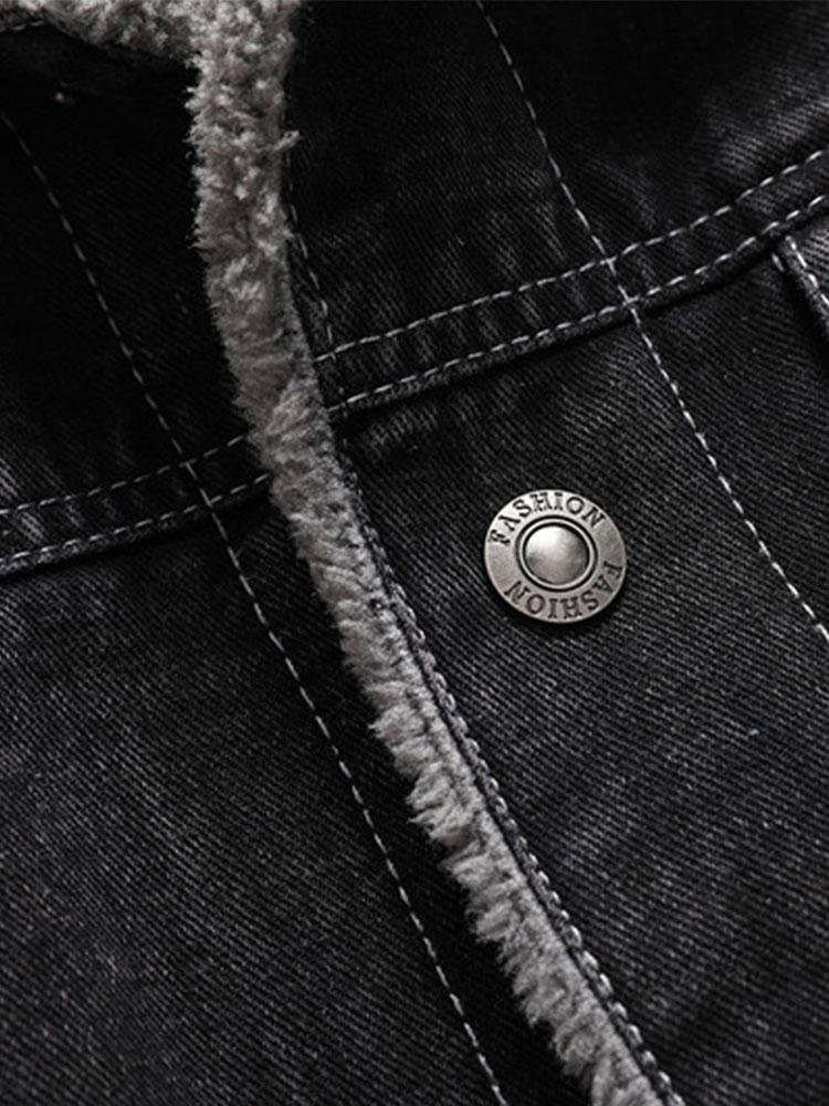 Teddygefütterte gewaschene Jeansjacke - Image 6