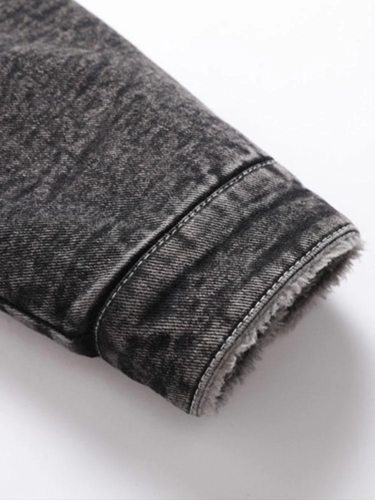 Teddygefütterte gewaschene Jeansjacke - Image 8