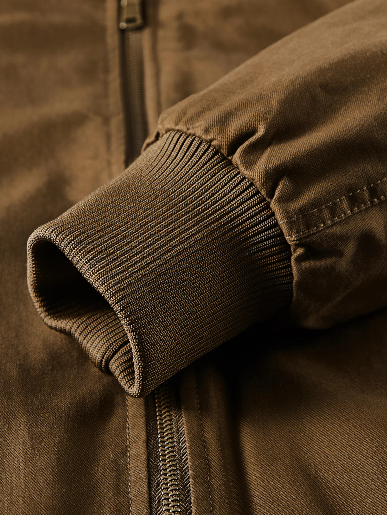 Teddy Lined Zip Up Chino Bomber Jacket - Image 17