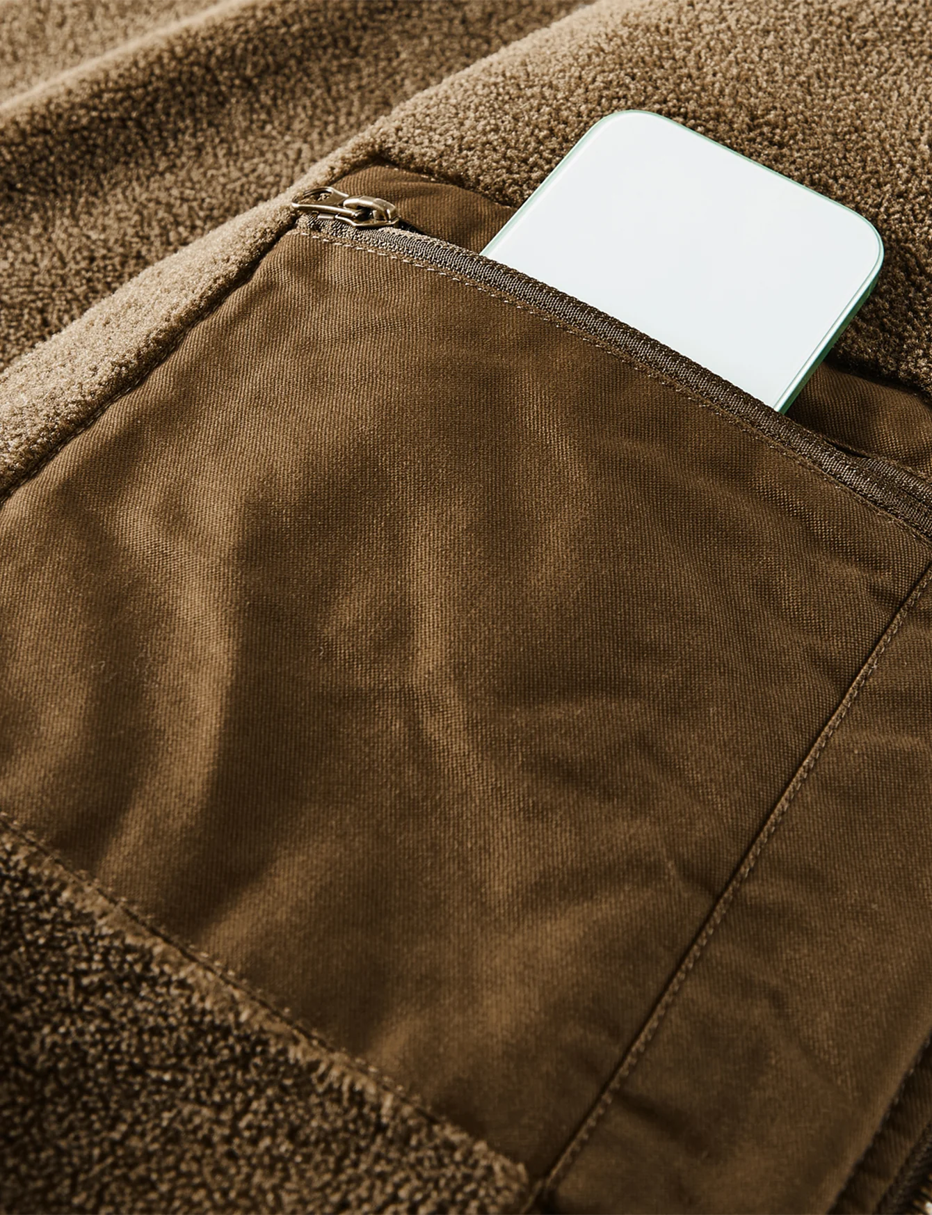 Teddy Lined Zip Up Chino Bomber Jacket - Image 19