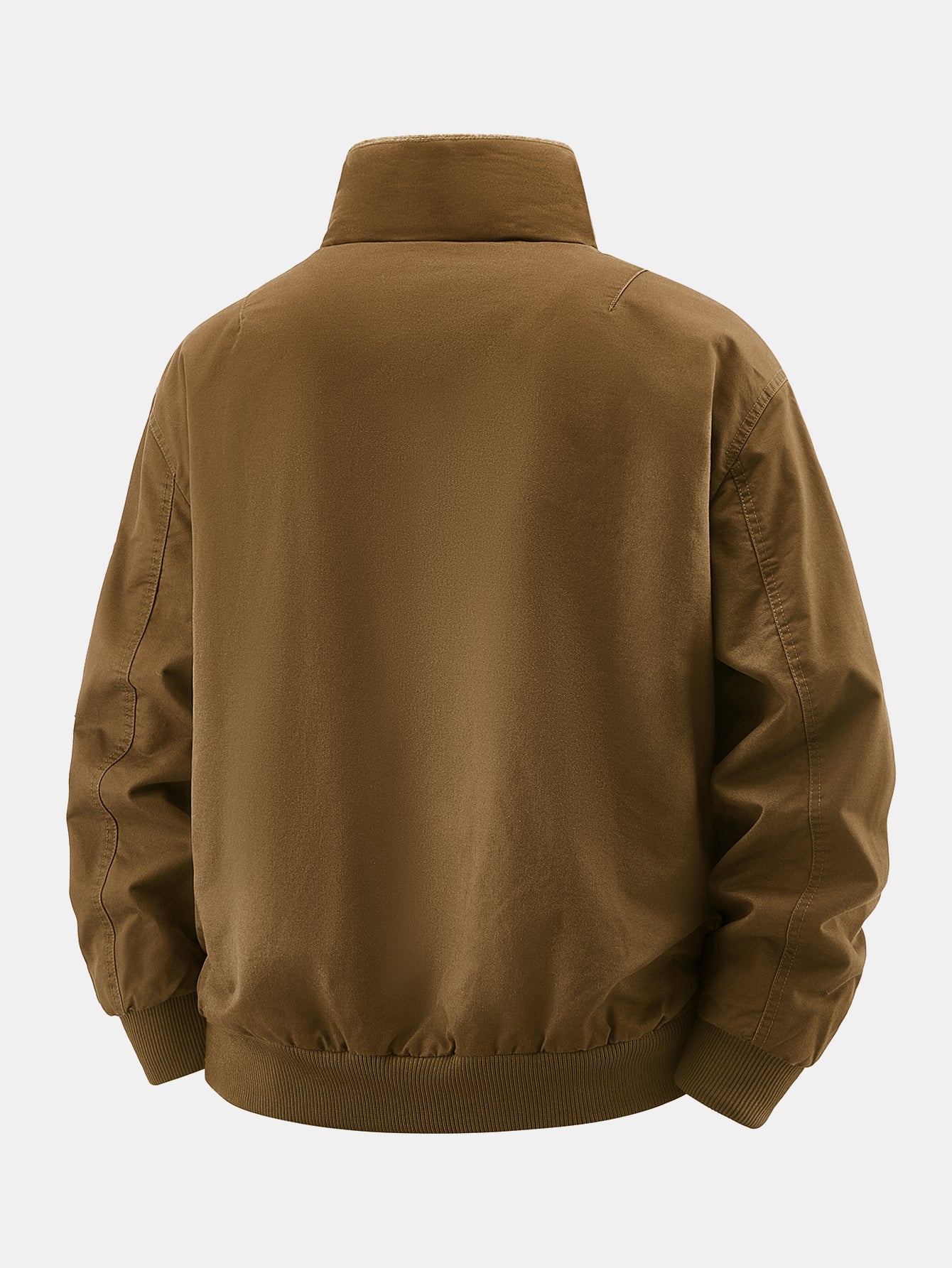 Teddy Lined Zip Up Chino Bomber Jacket - Image 2