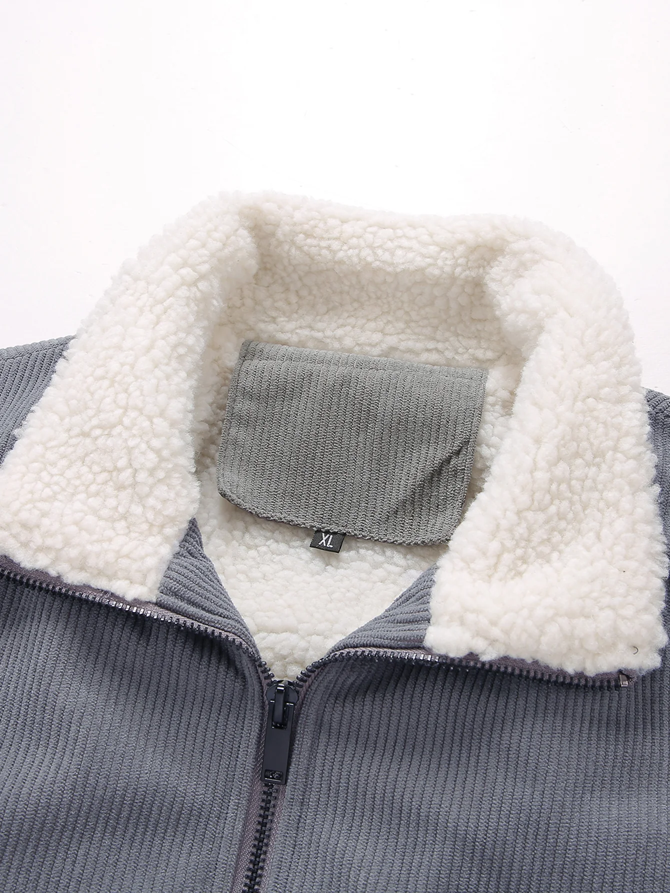 Cordjacke mit Reißverschluss und Teddyfutter - Image 7