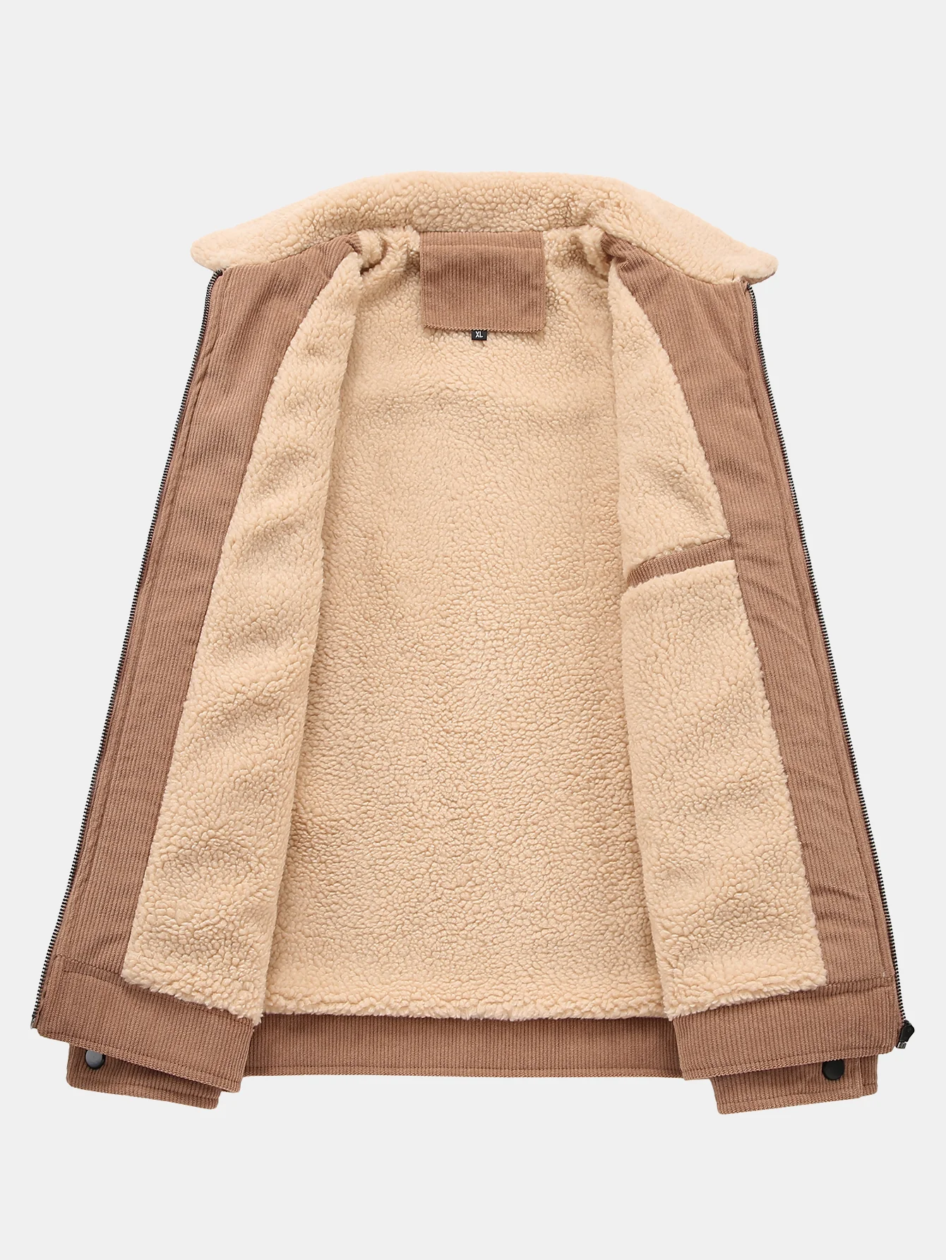 Cordjacke aus Cord mit Reißverschluss, Teddyfutter und Taschen - Image 5