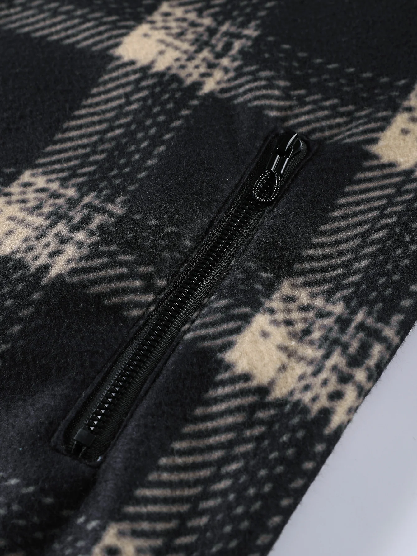 Teddy Lined Zip Up Flannel Plaid Hooded Coat - Image 5