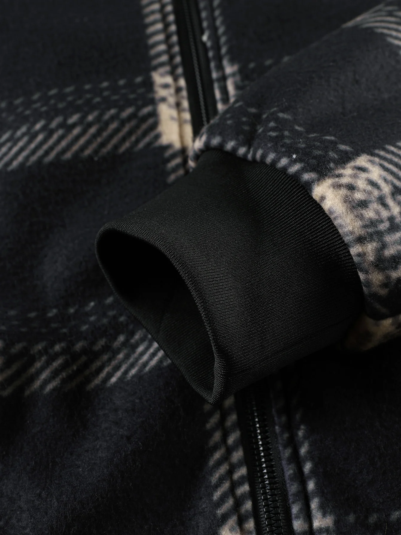 Teddy Lined Zip Up Flannel Plaid Hooded Coat - Image 7