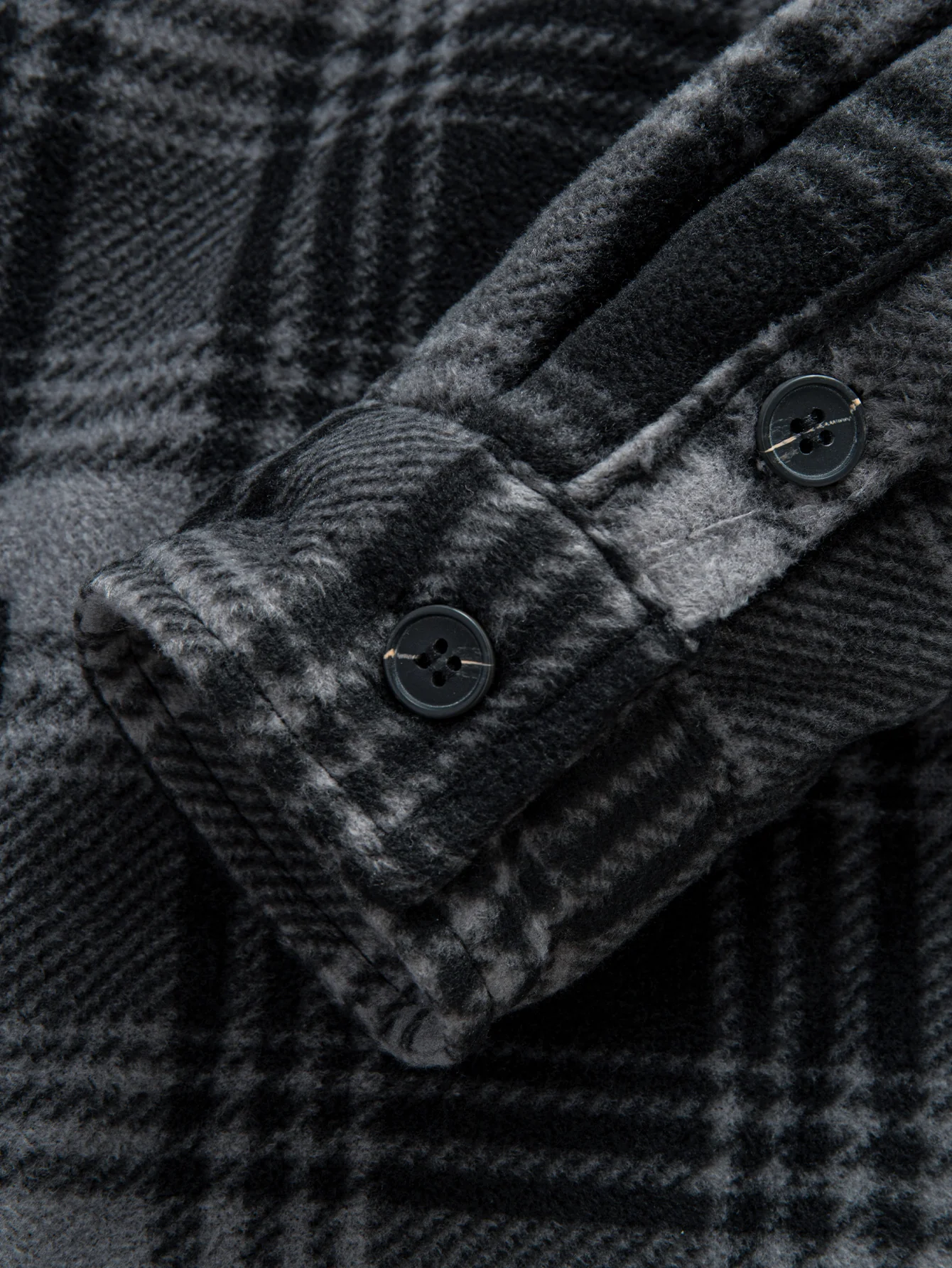 Teddy Lined Zip Up Flannel Plaid Hooded Shirt - Image 5