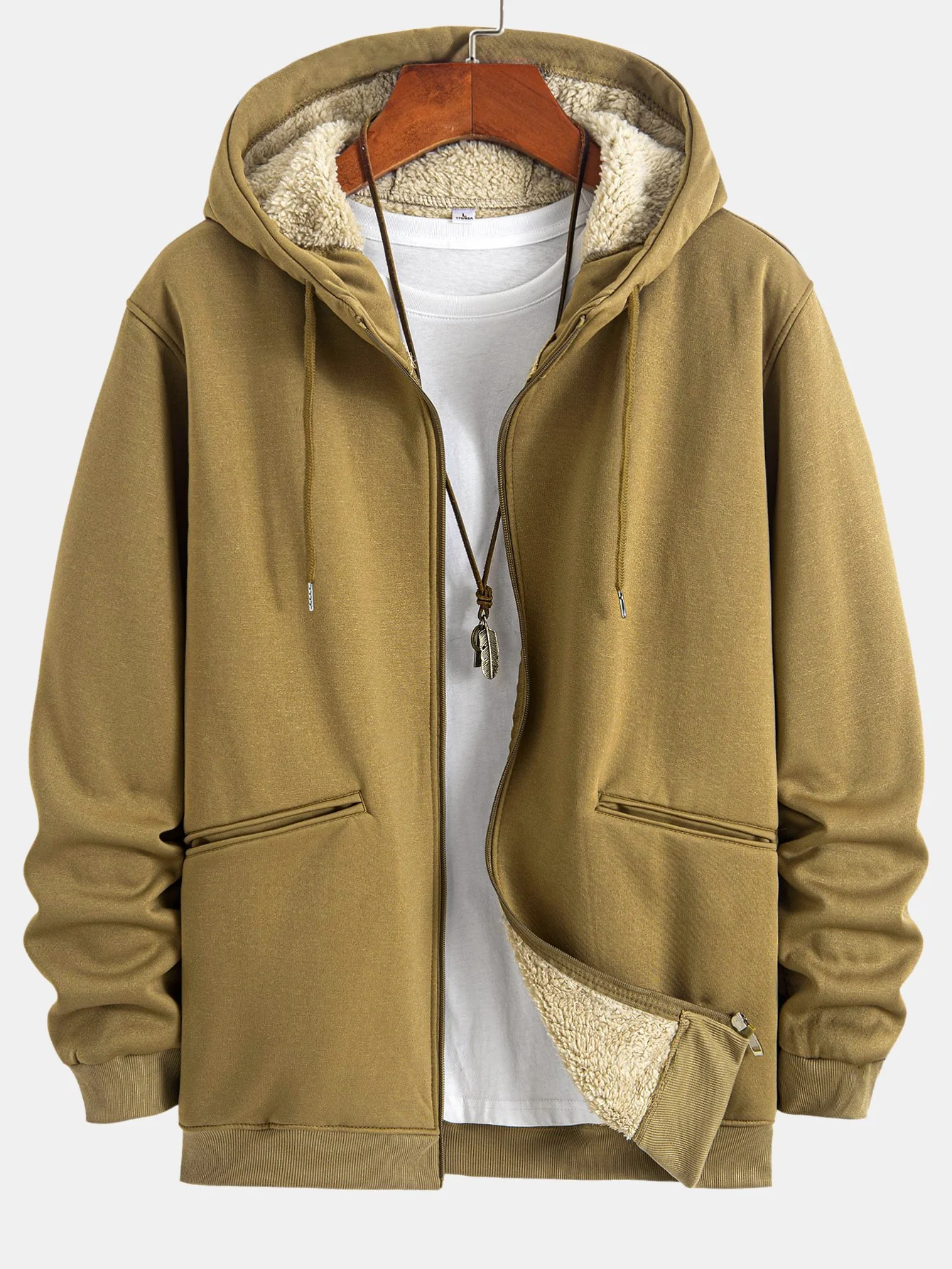 Teddygefütterte Zip-Up Kapuzenjacke - Image 7