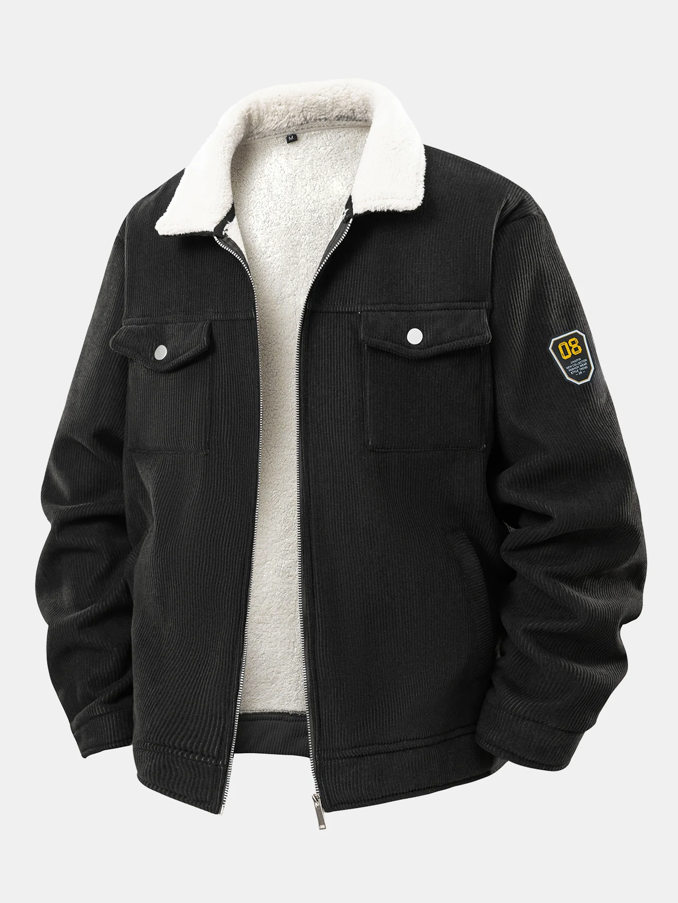 Teddygefütterte Cordjacke mit Reißverschluss - Image 3