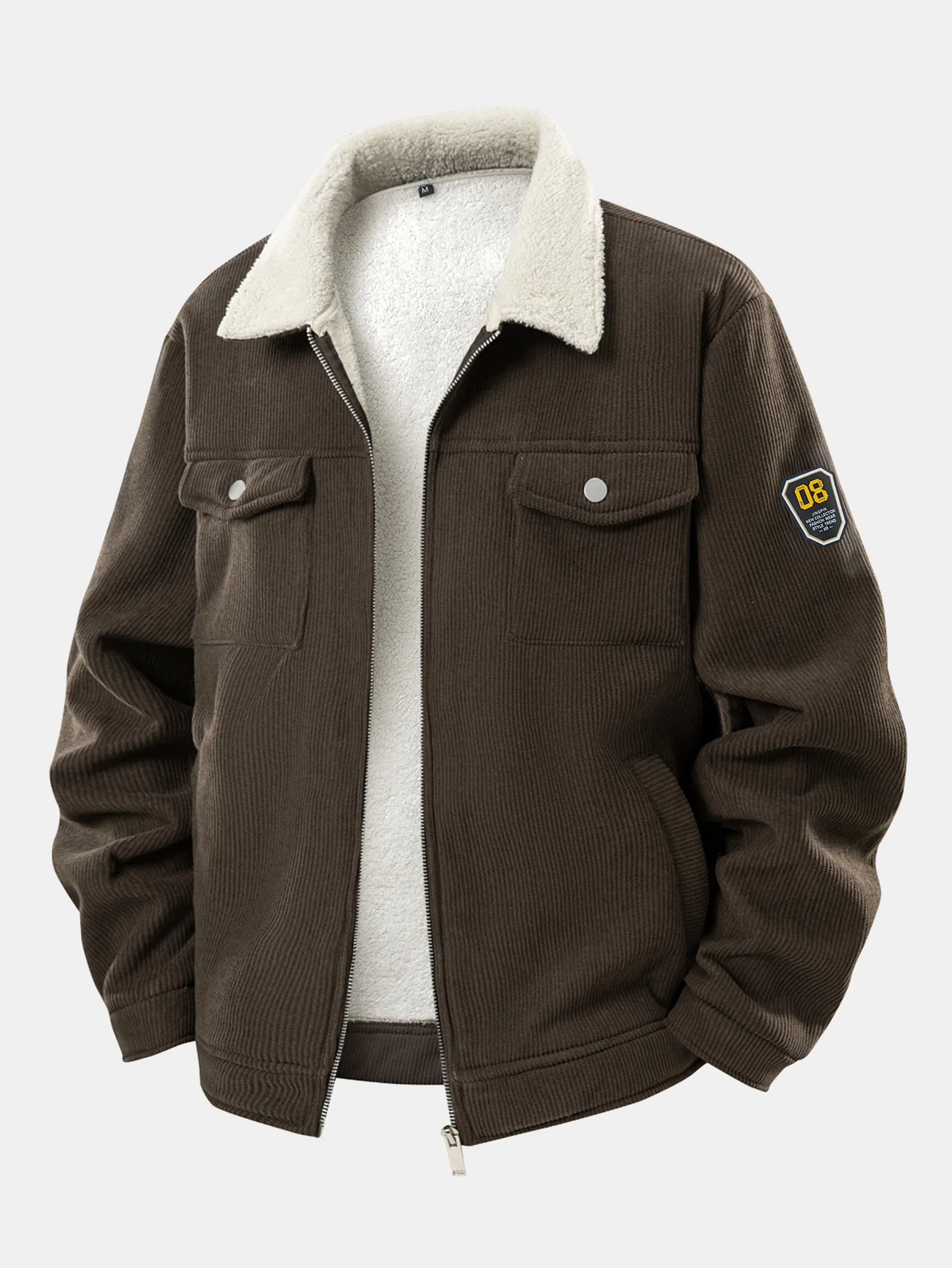 Teddygefütterte Cordjacke mit Reißverschluss - Image 5