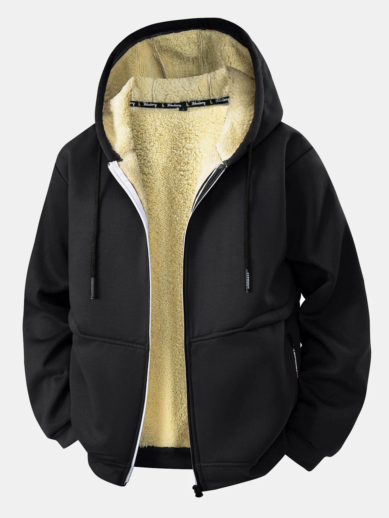 Teddy gefütterter Reißverschluss-Hoodie