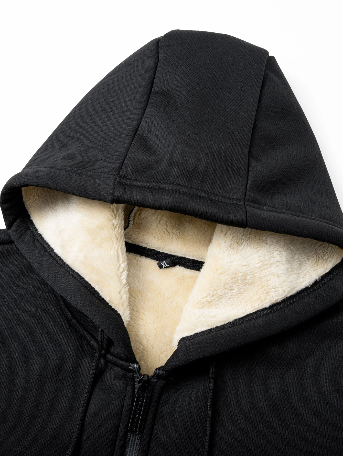 Teddy gefütterter Kapuzenpullover mit Reißverschluss und Kängurutasche - Image 13