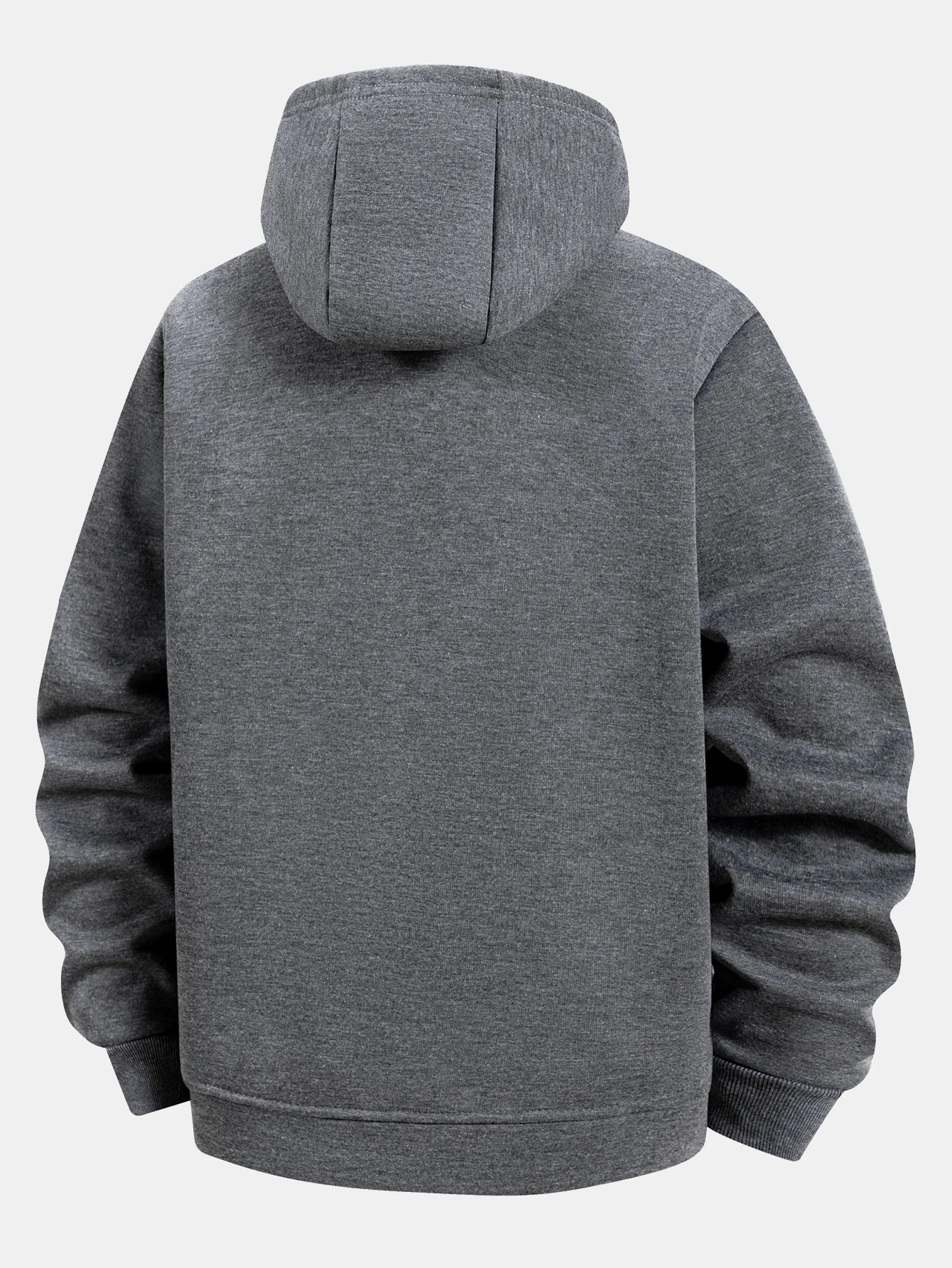 Teddy gefütterter Kapuzenpullover mit Reißverschluss und Kängurutasche - Image 2