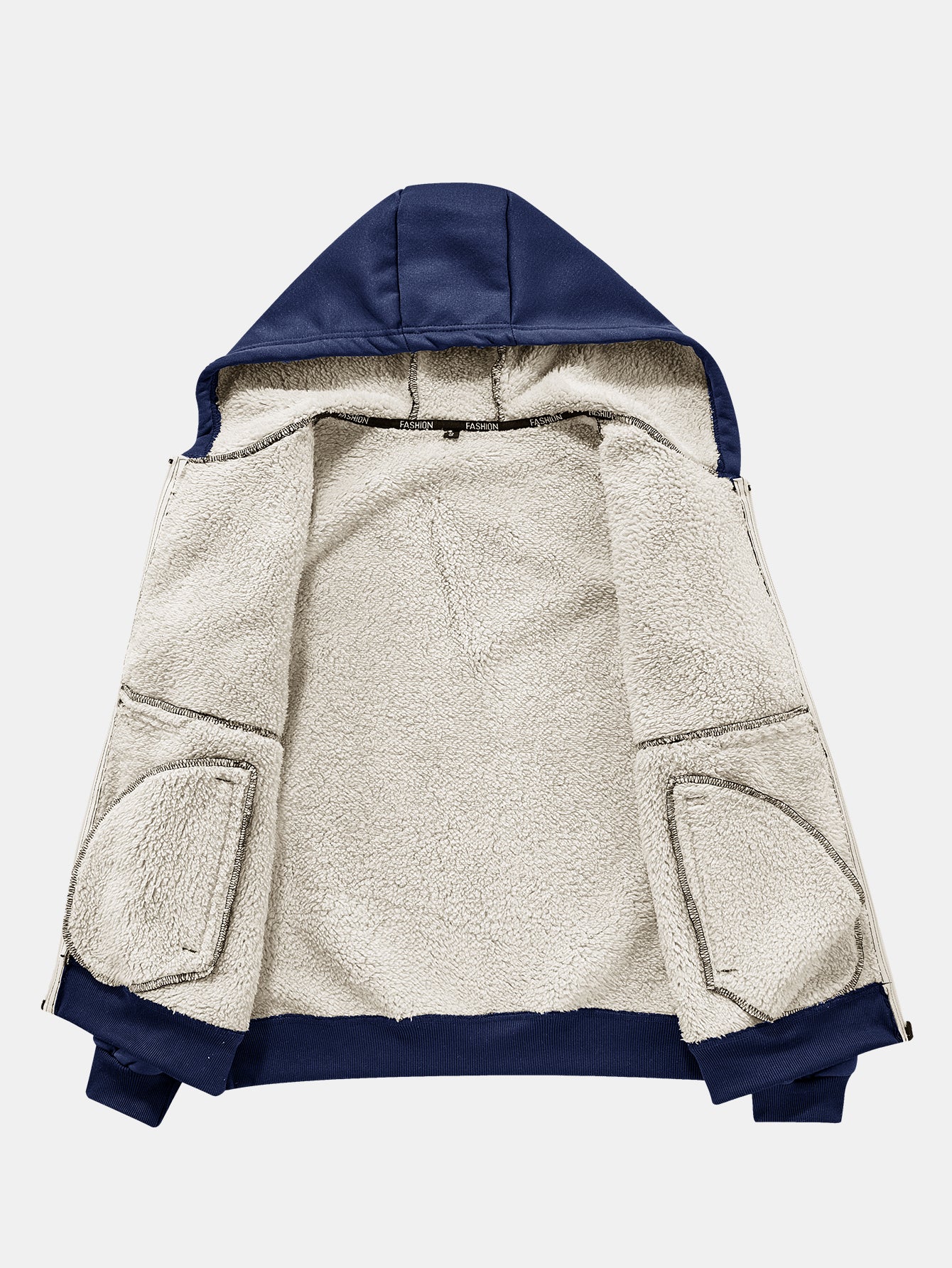 Teddy gefütterter Kapuzenpullover mit Reißverschlusstasche - Image 13