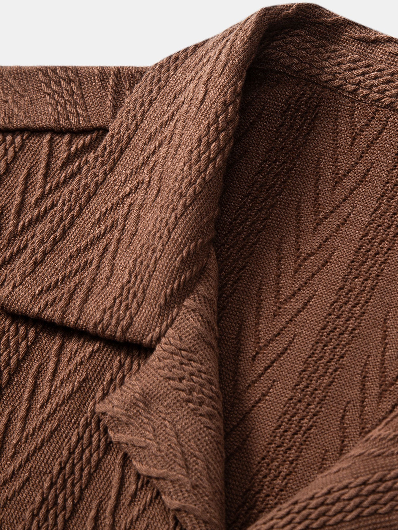 Textur Jacquard Cuban Hemd & geknitterte strukturierte Kordelzug Shorts - Image 15