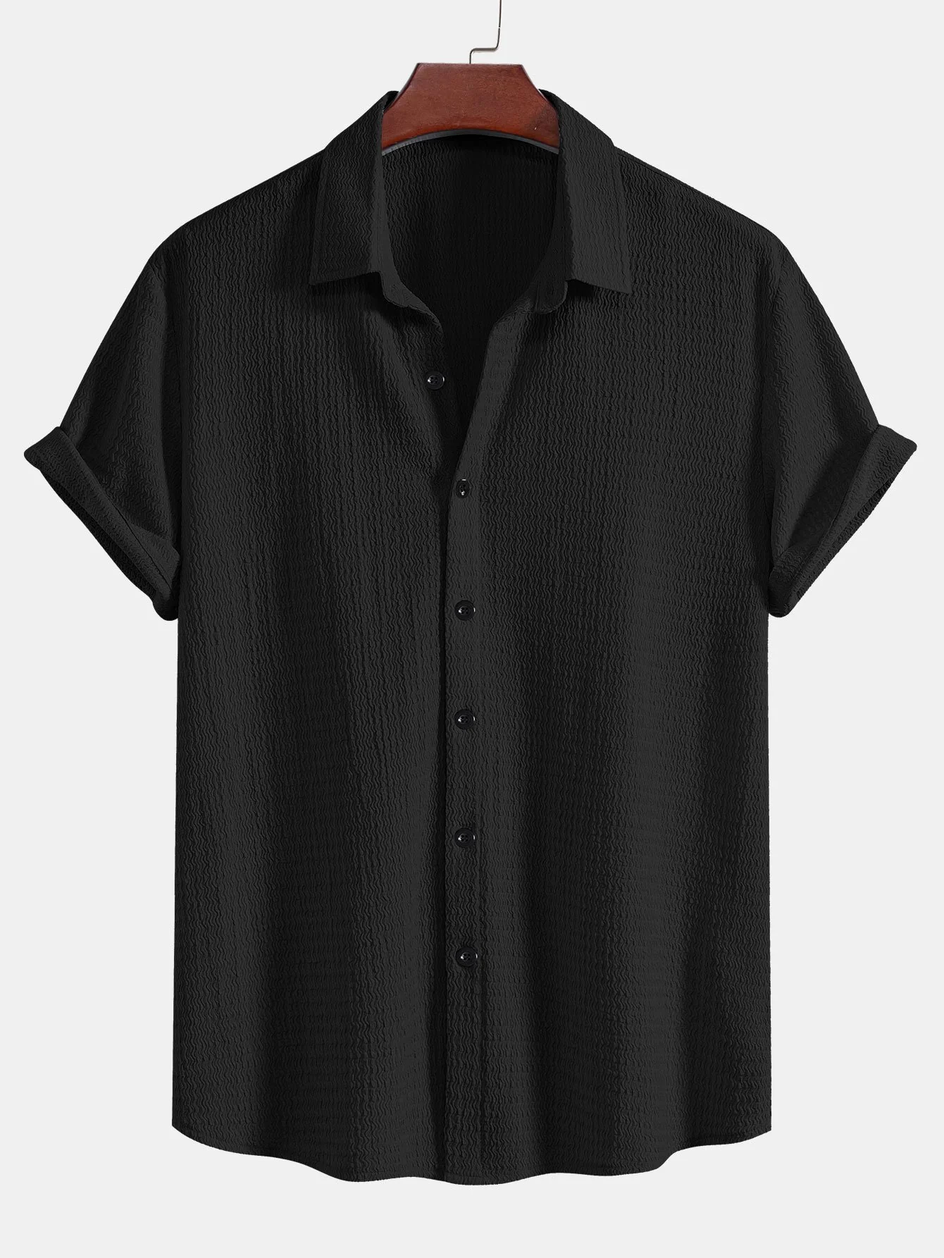 Strukturierte Button-Up-Hemd - Image 2