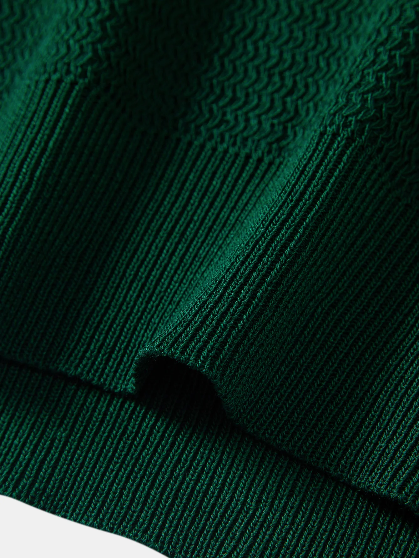 Textured Contrast Johnny Collar Knit Polo - Image 11