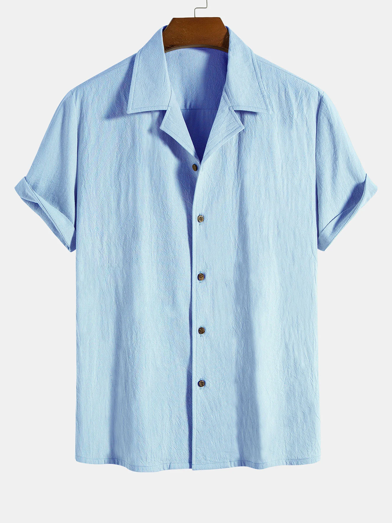 Strukturierte Baumwoll-Reversbluse & 5" Shorts - Image 11