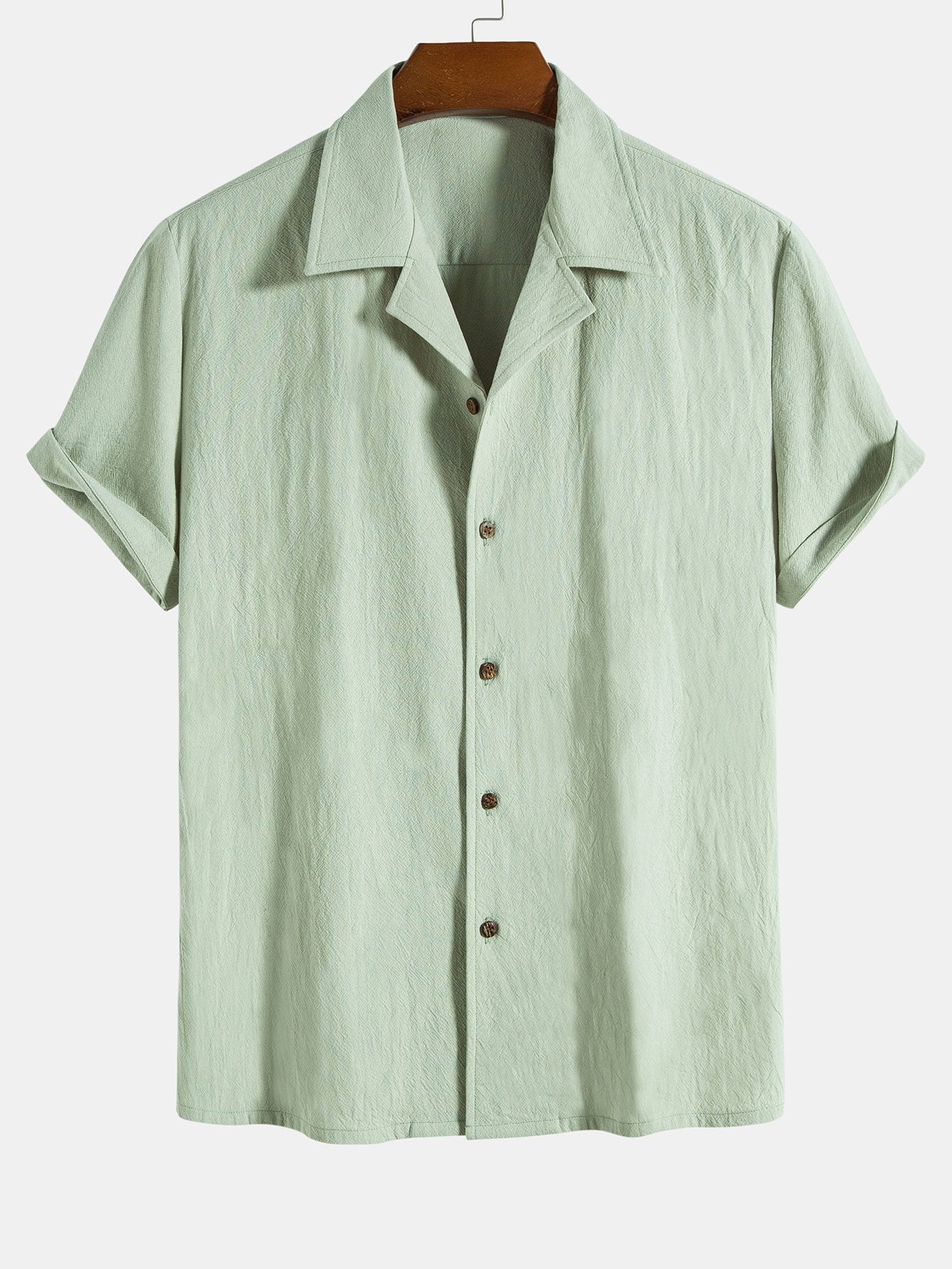 Strukturierte Baumwoll-Reversbluse & 5" Shorts - Image 2