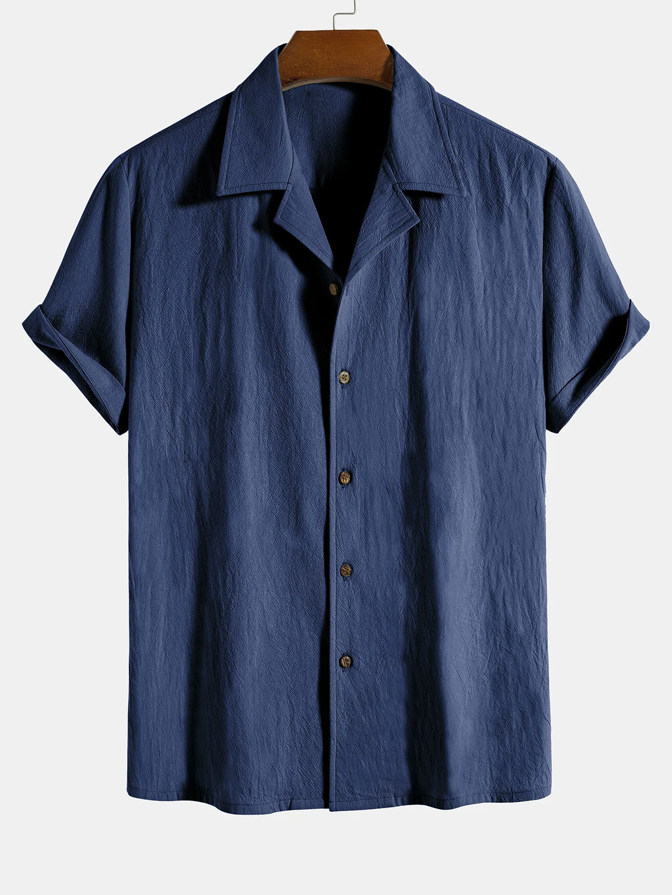 Strukturierte Baumwoll-Reversbluse & 5" Shorts - Image 8