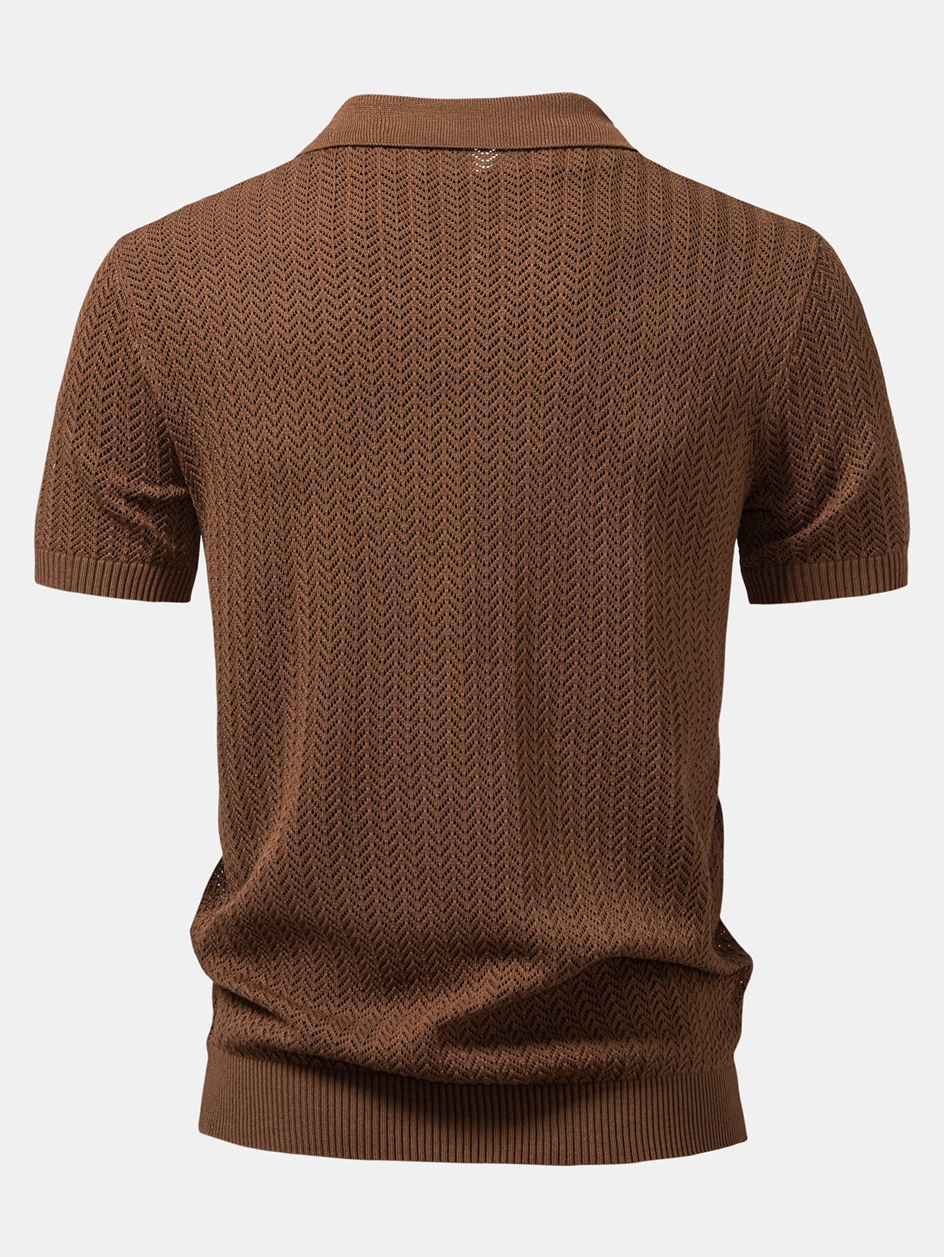 Strukturierte Häkel-Poloshirts mit V-Ausschnitt - Image 2