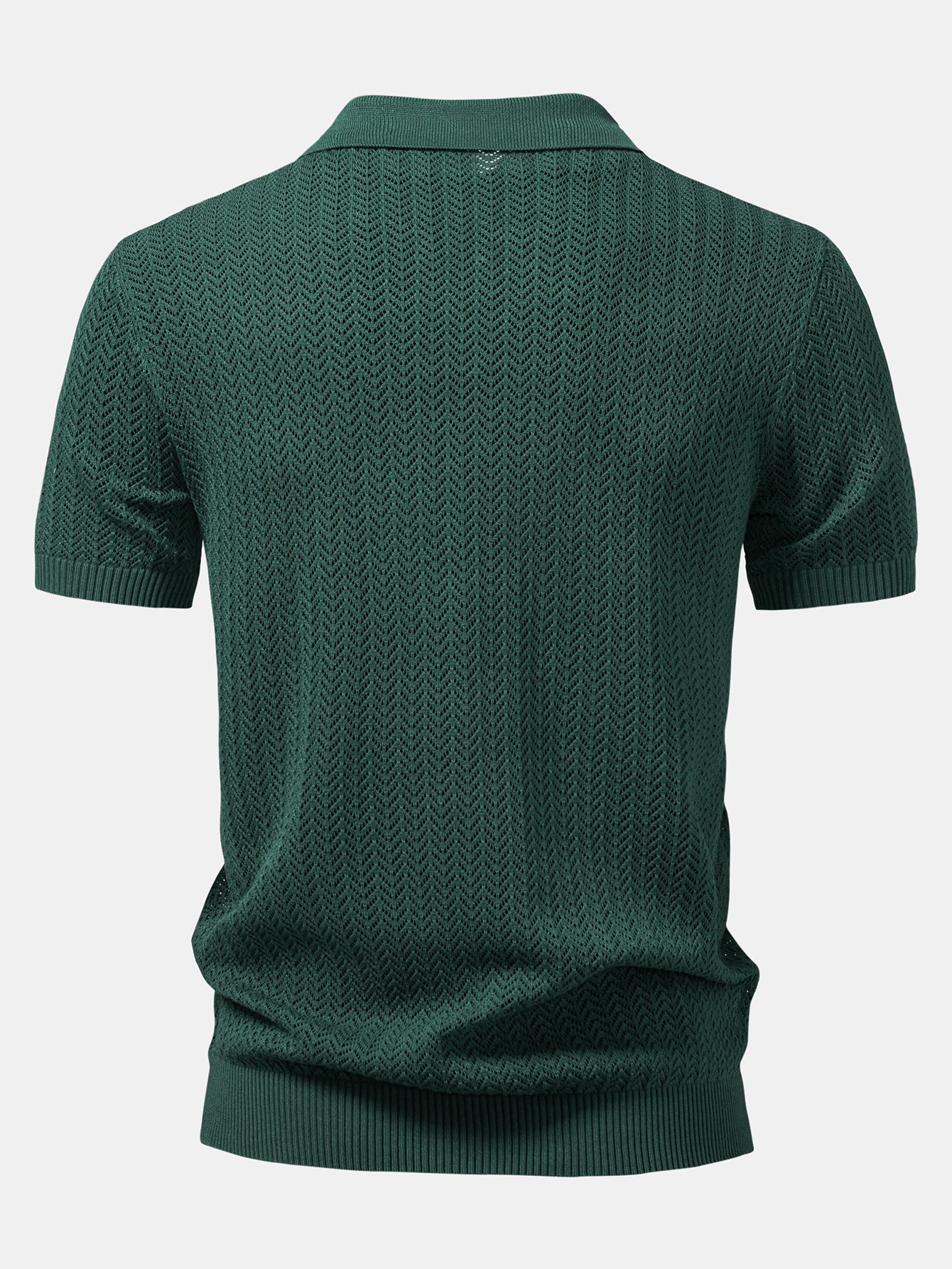 Strukturierte Häkel-Poloshirts mit V-Ausschnitt - Image 6