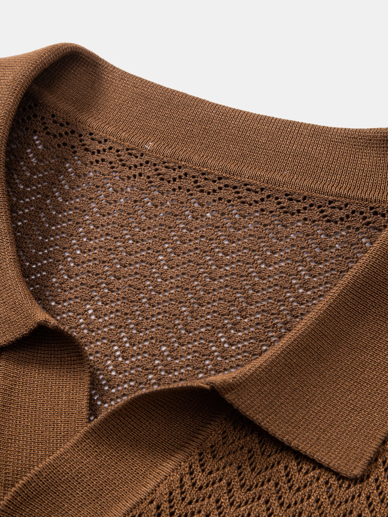 Strukturierte Häkel-Poloshirts mit V-Ausschnitt - Image 9
