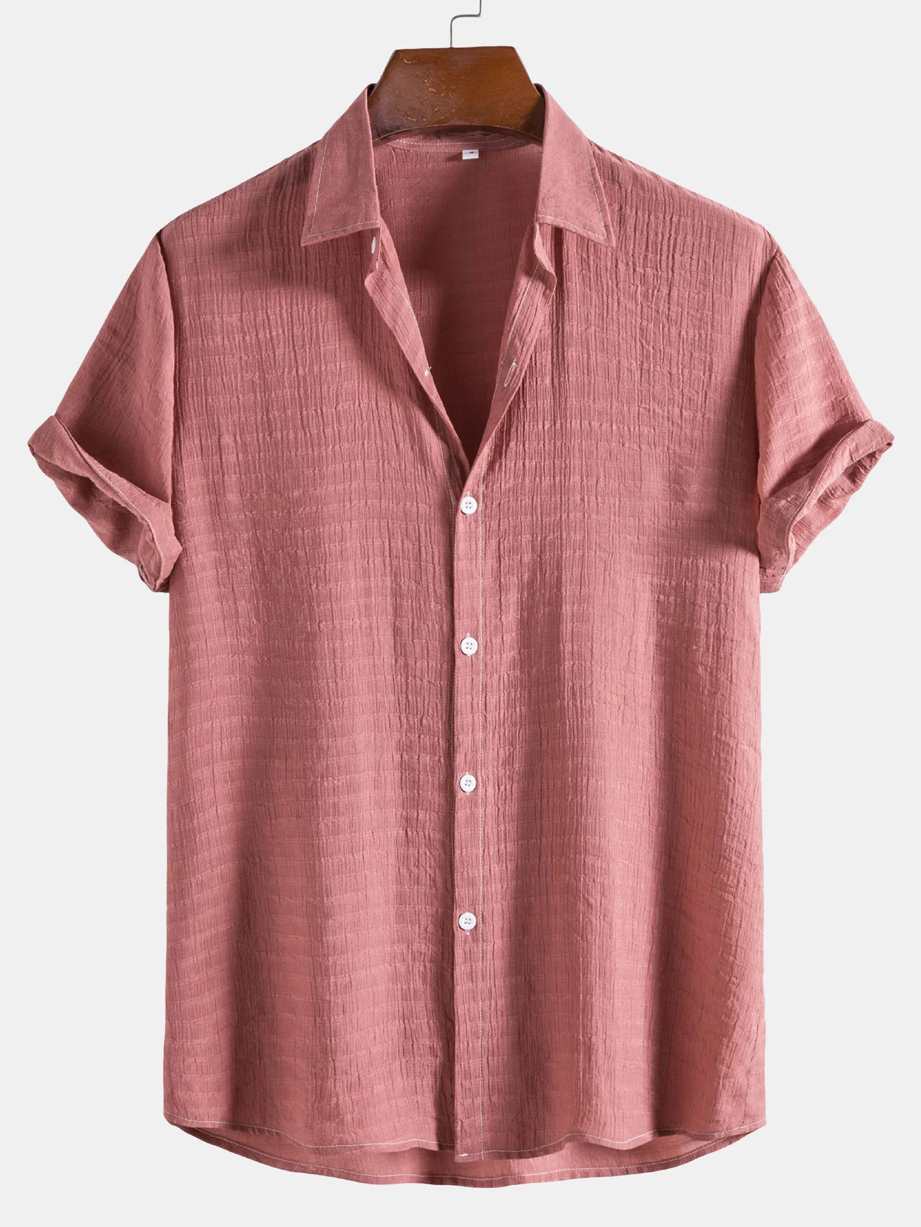 Strukturierte Stoff Kurzarmshirt - Image 10