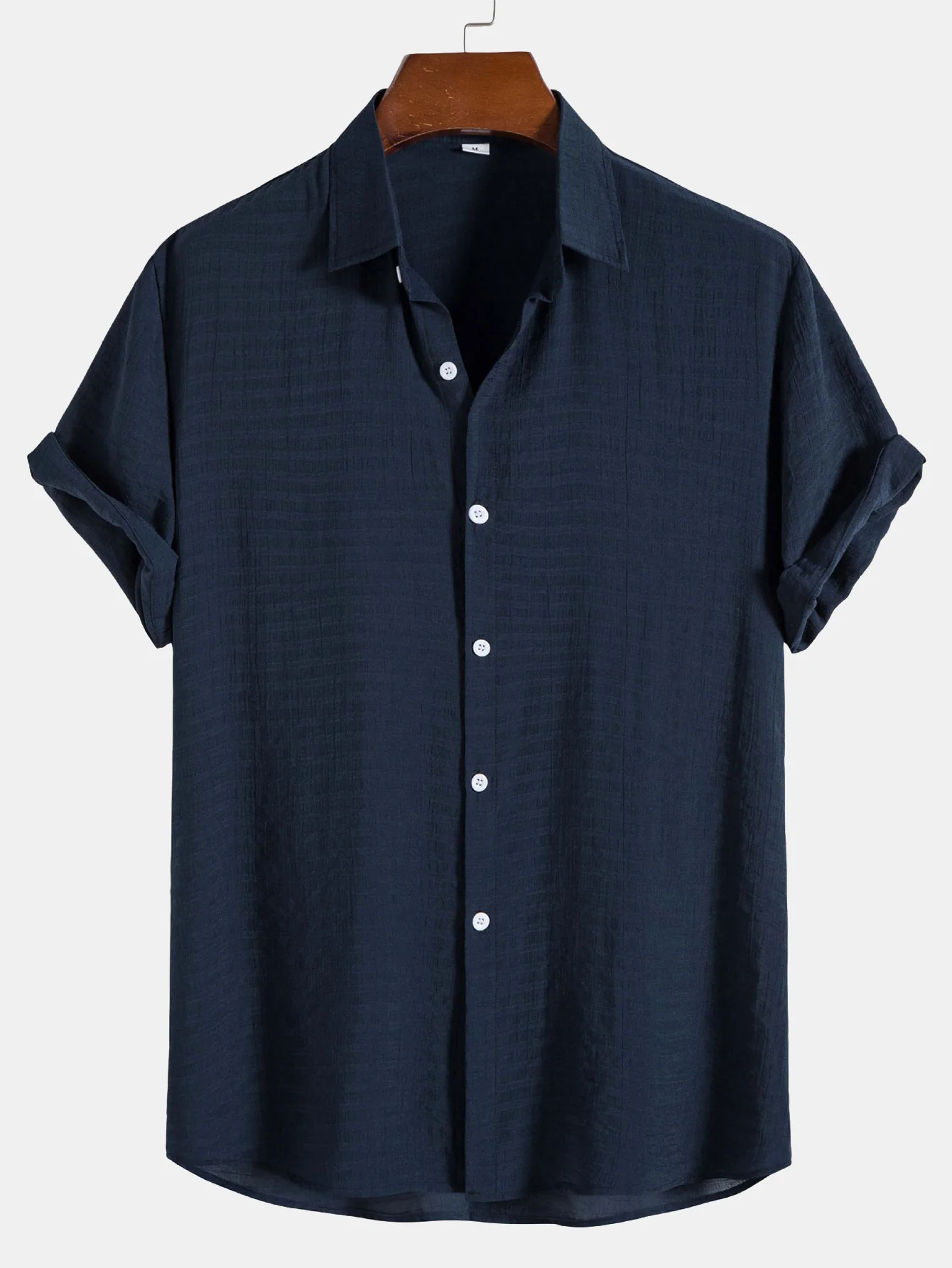 Strukturierte Stoff Kurzarmshirt - Image 2