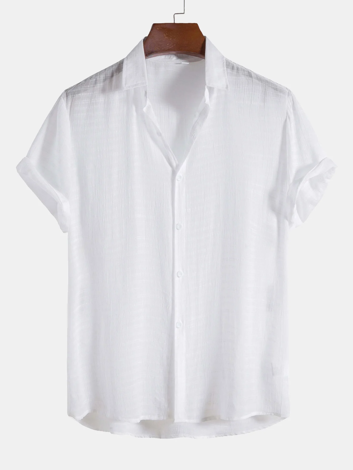 Strukturierte Stoff Kurzarmshirt - Image 3