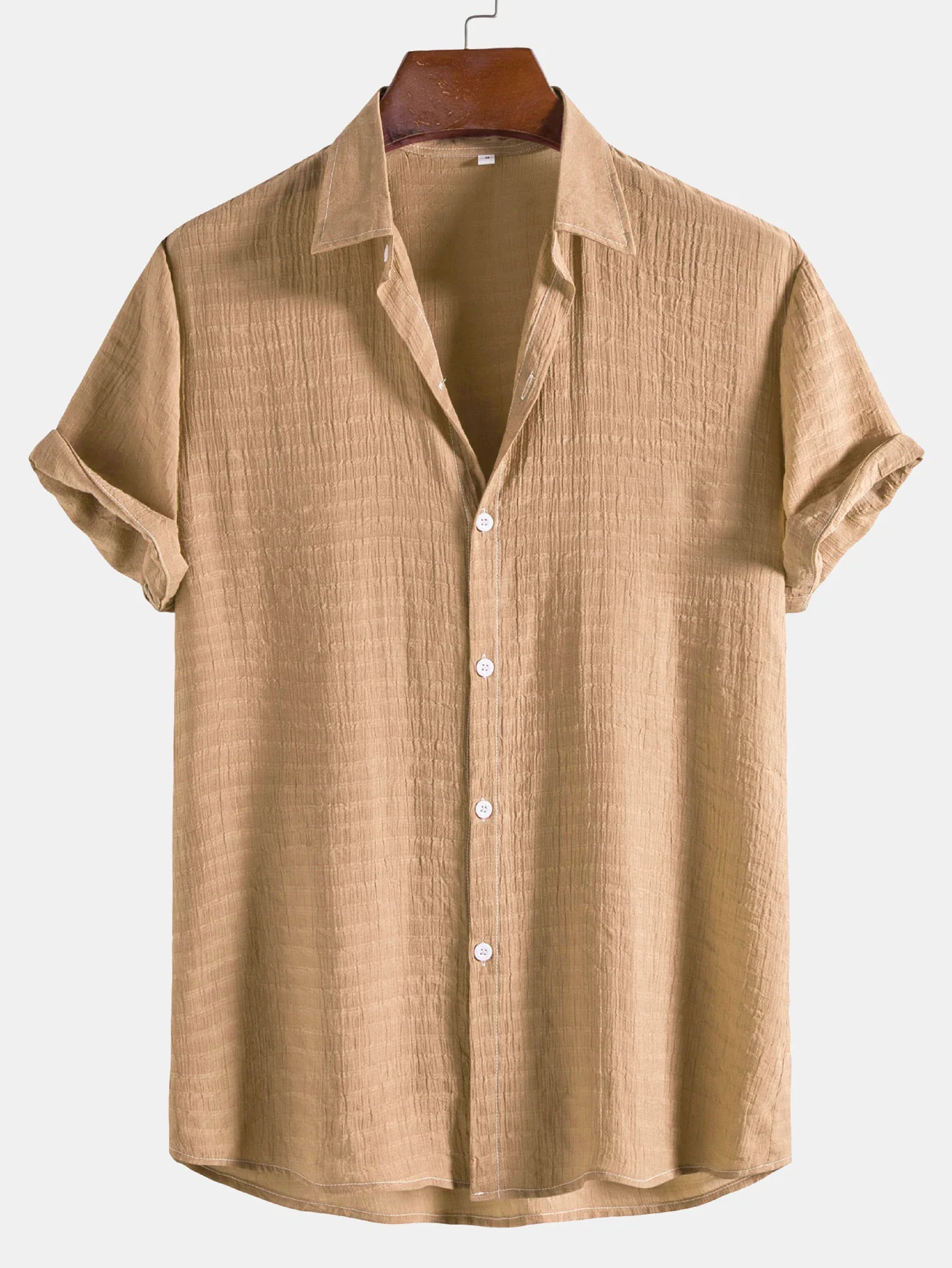 Strukturierte Stoff Kurzarmshirt - Image 5
