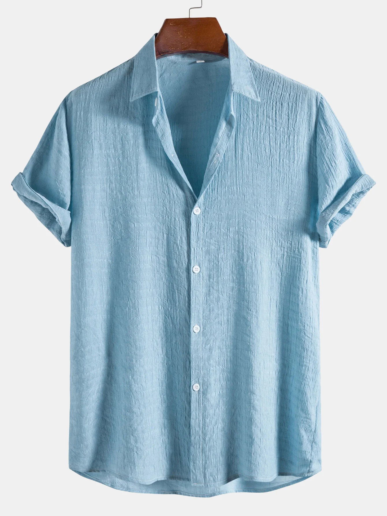 Strukturierte Stoff Kurzarmshirt - Image 6