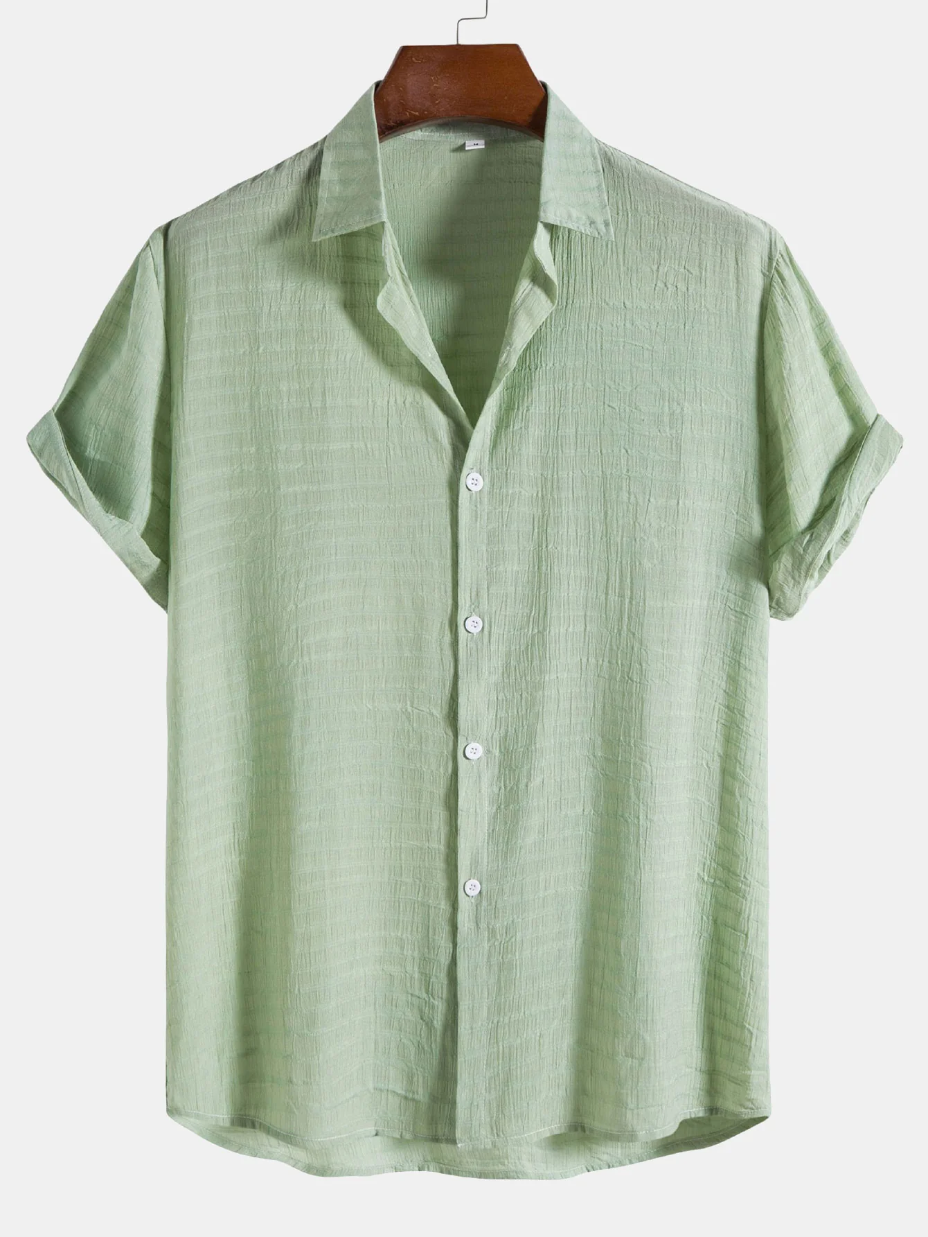 Strukturierte Stoff Kurzarmshirt - Image 7