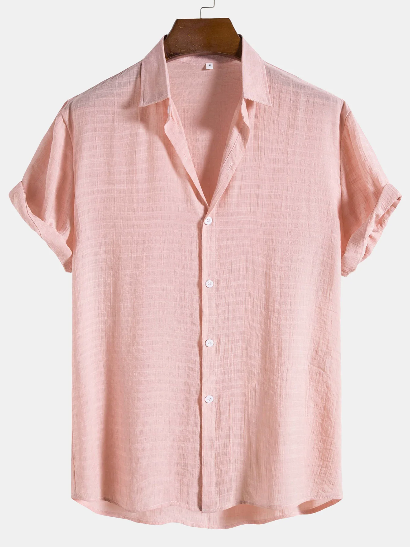 Strukturierte Stoff Kurzarmshirt - Image 8