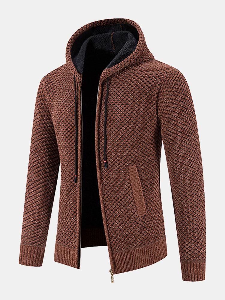 Teddygefütterter strukturierter Kapuzenpullover - Image 4