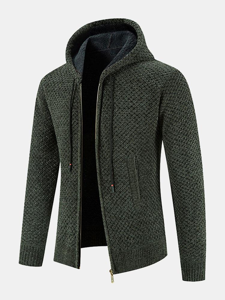 Teddygefütterter strukturierter Kapuzenpullover - Image 8