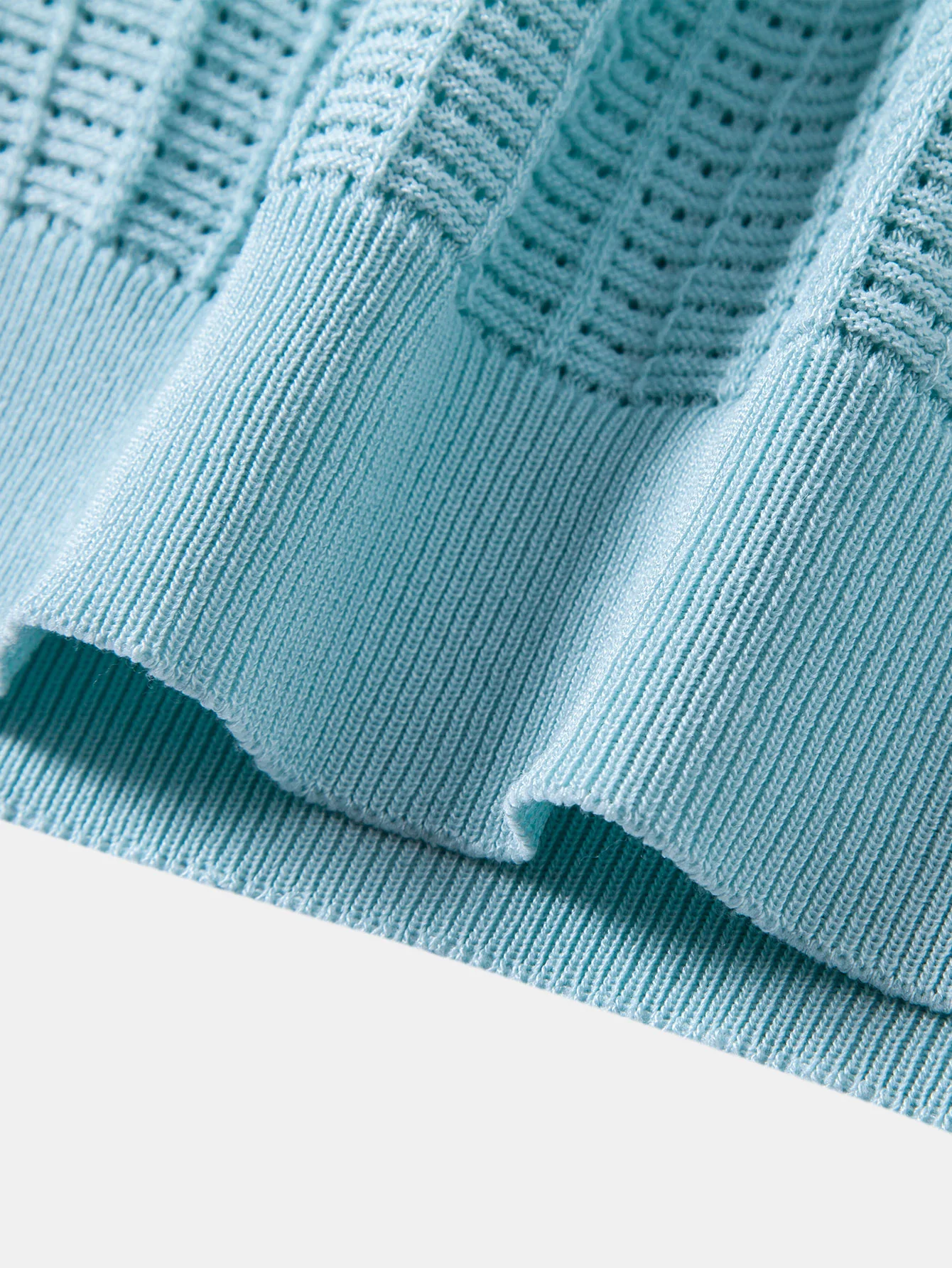 Textured Jacquard Johnny Collar Knit Polo - Image 12