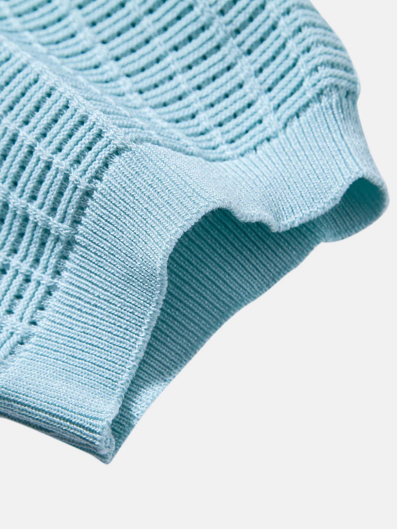 Textured Jacquard Johnny Collar Knit Polo - Image 13
