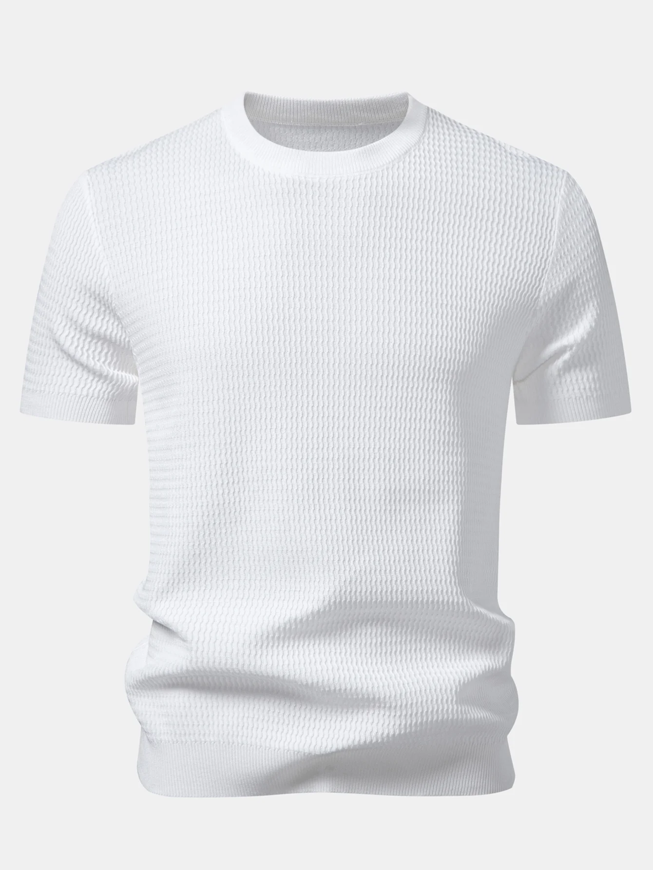 Textured Knit T-Shirt - Image 3