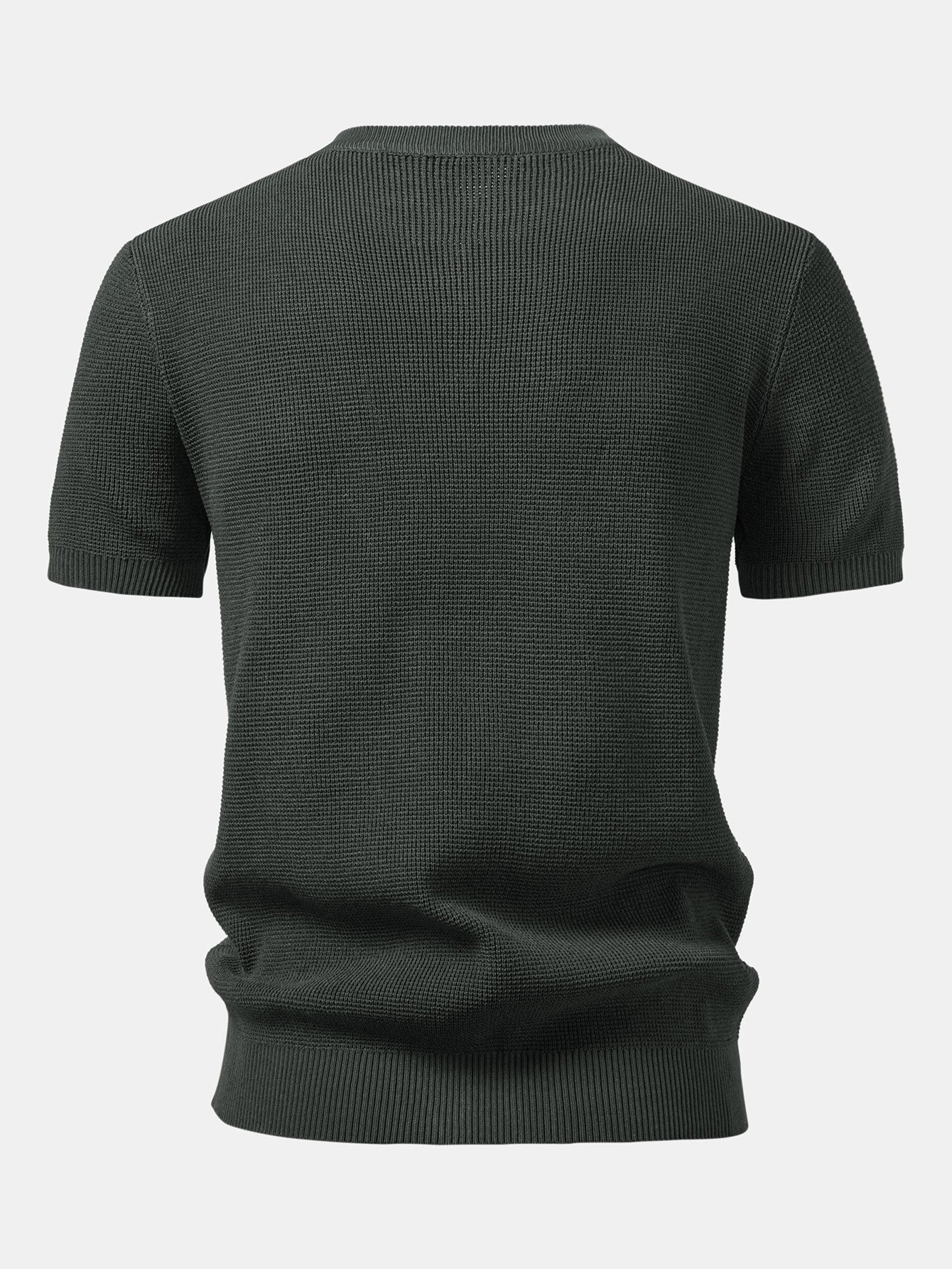 Waffelstruktur Strick Henley Shirt - Image 10