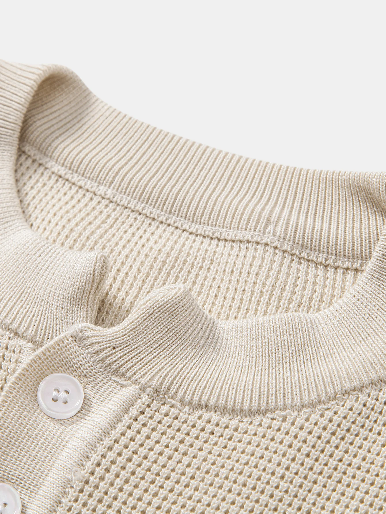 Waffelstruktur Strick Henley Shirt - Image 11