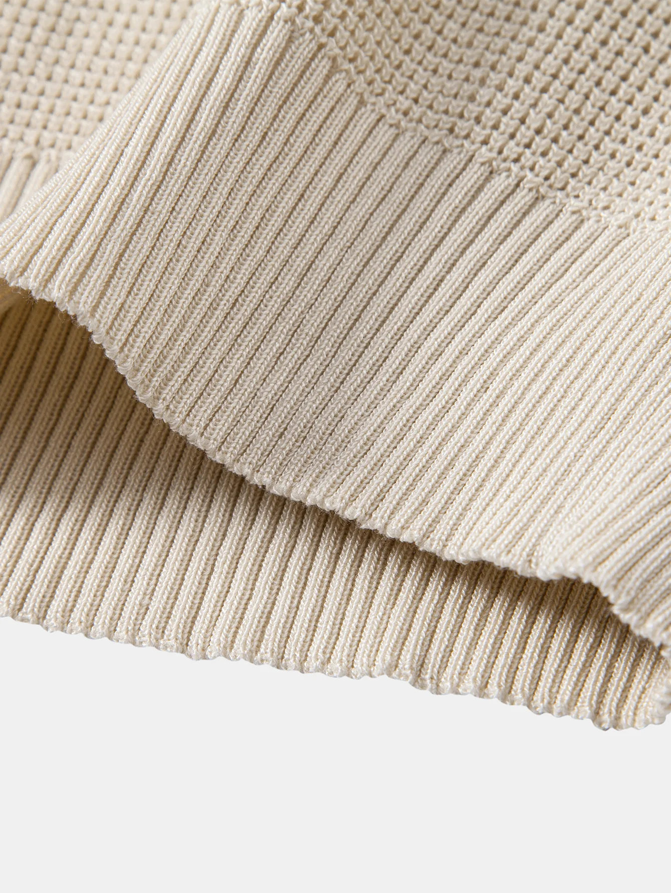 Waffelstruktur Strick Henley Shirt - Image 13