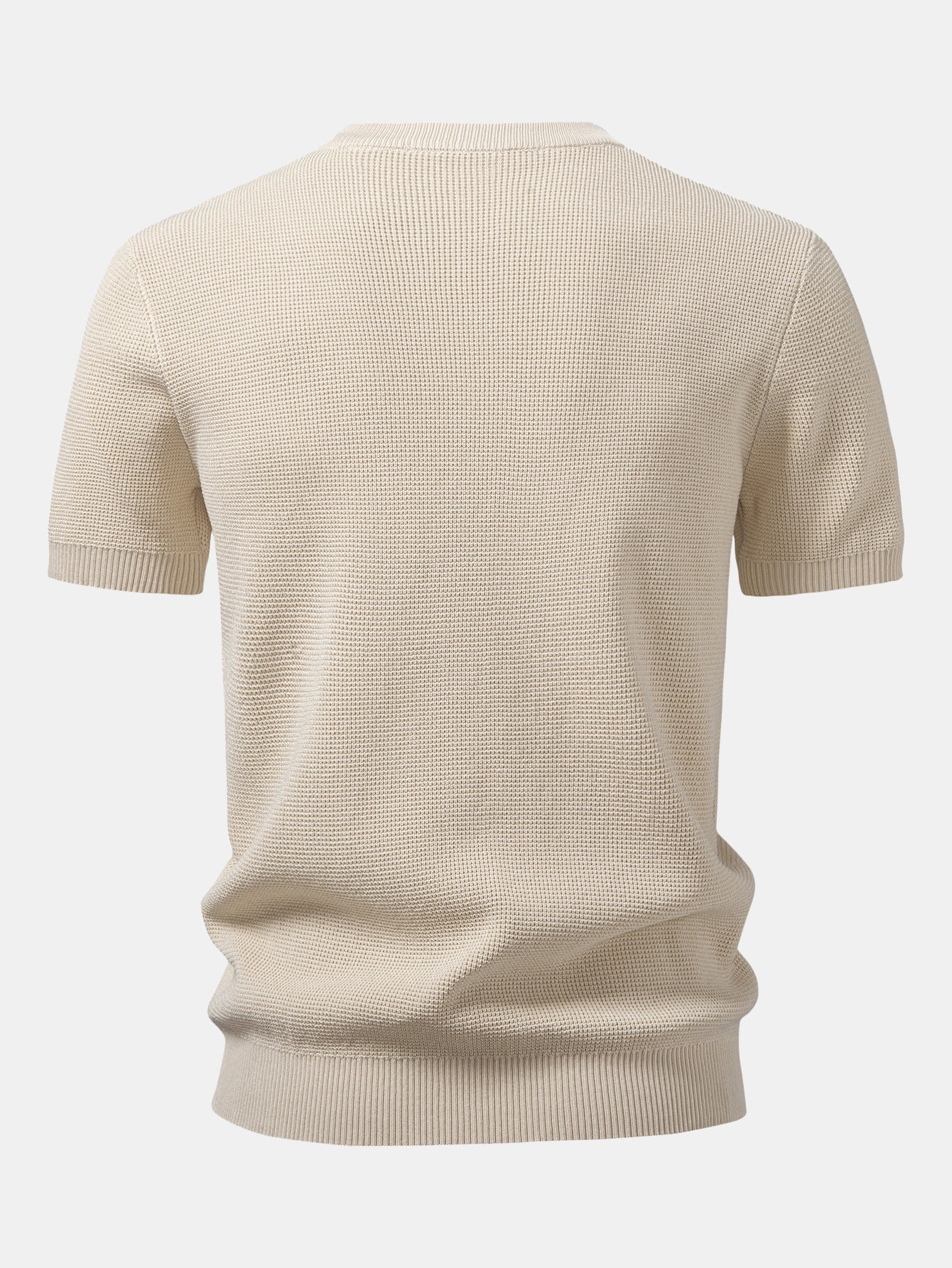 Waffelstruktur Strick Henley Shirt - Image 2