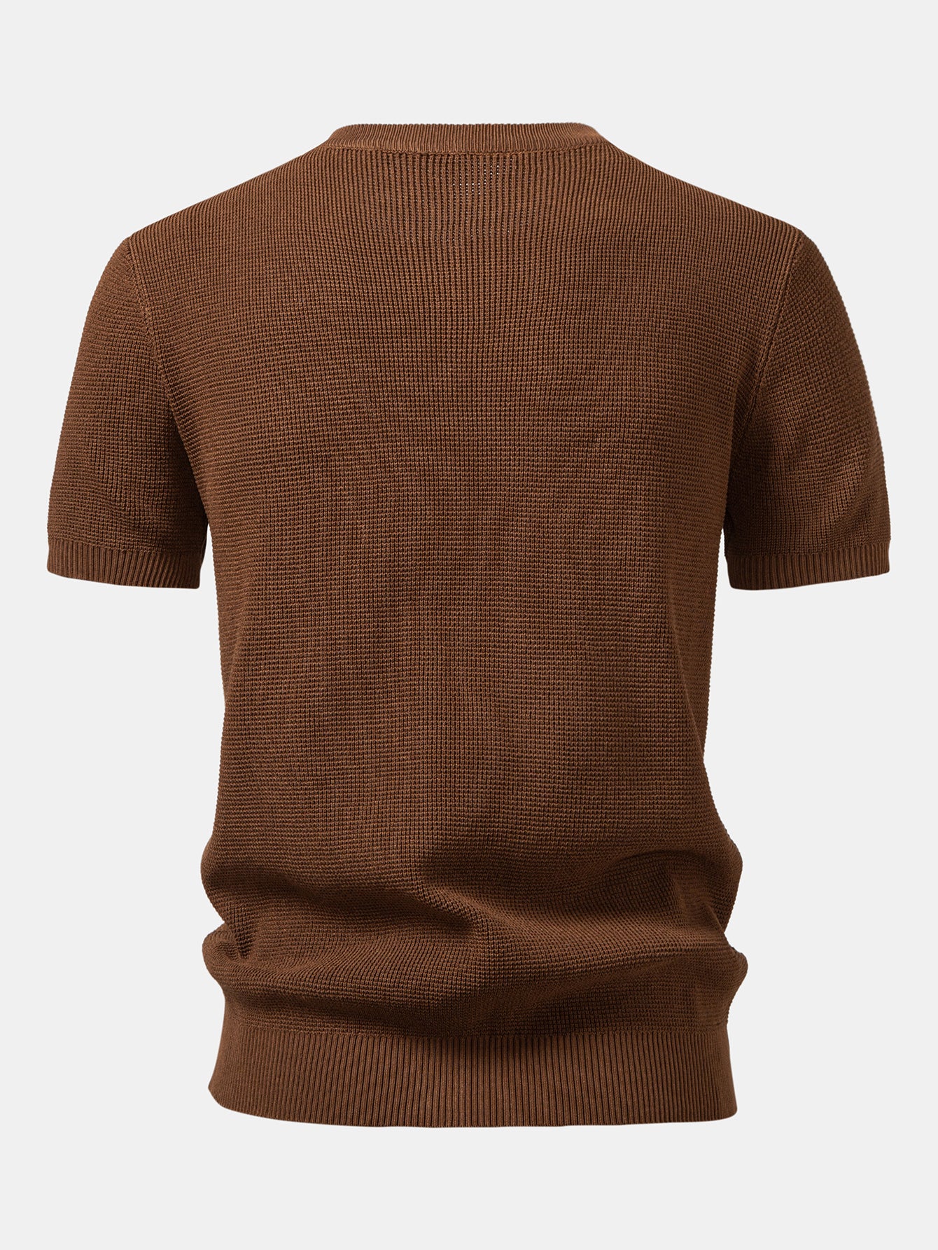 Waffelstruktur Strick Henley Shirt - Image 4