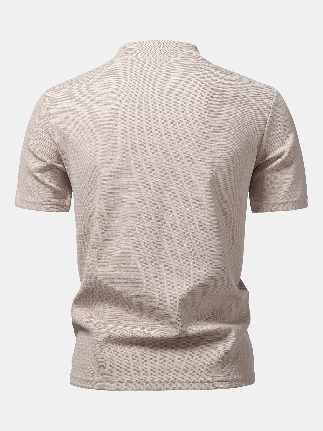 Textured Mock Neck T-Shirt - Image 3