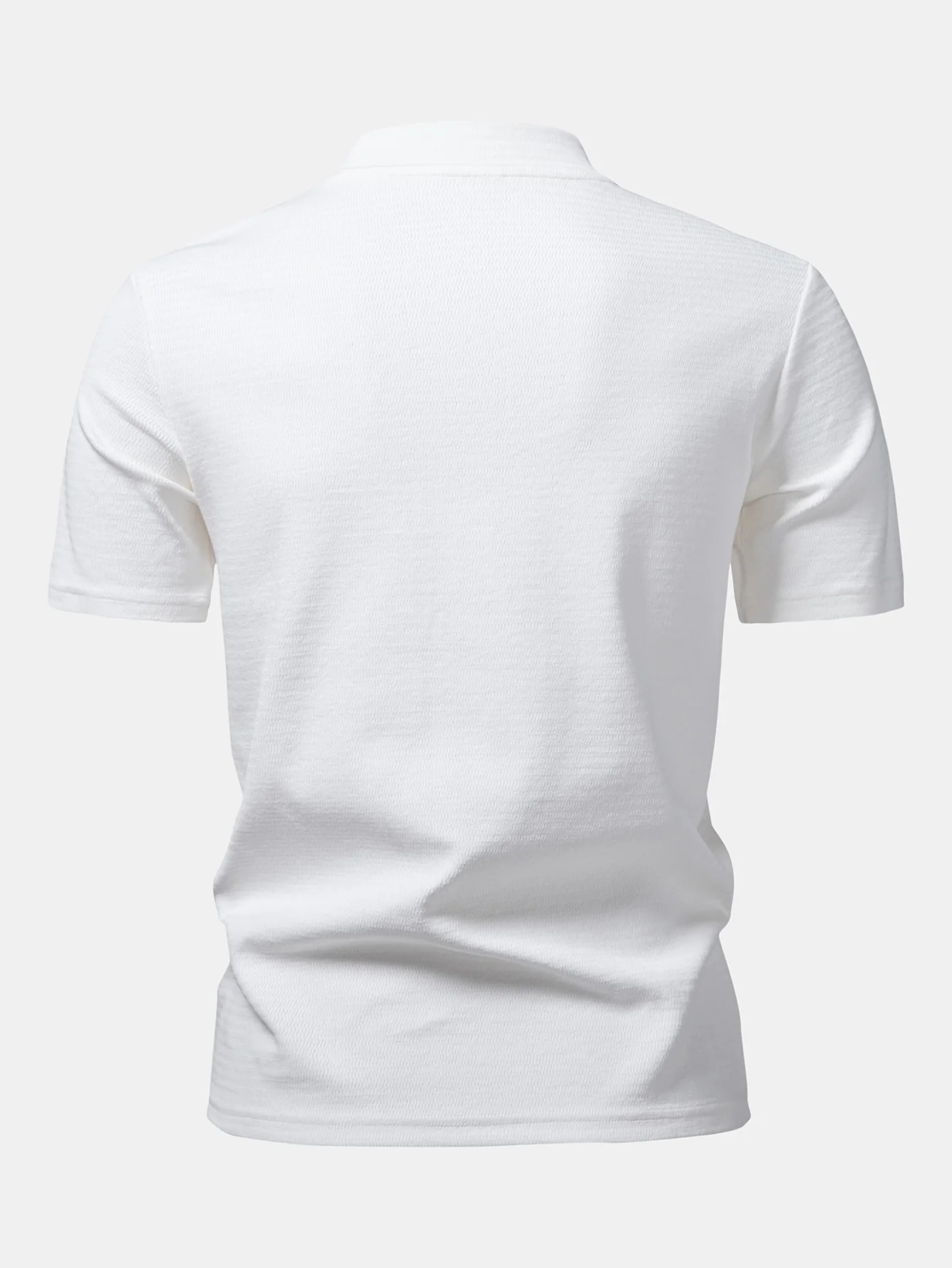 Textured Mock Neck T-Shirt - Image 5