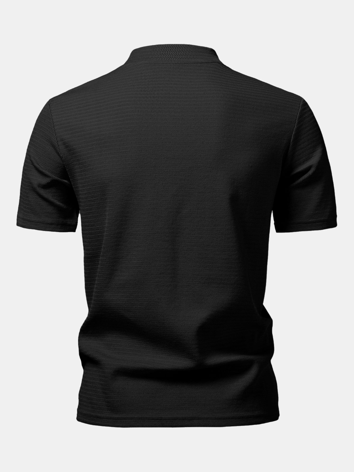 Textured Mock Neck T-Shirt - Image 7