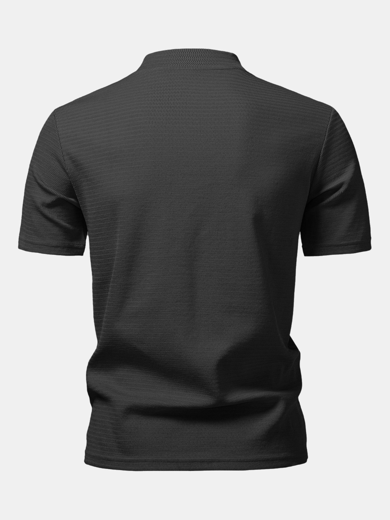 Textured Mock Neck T-Shirt - Image 9